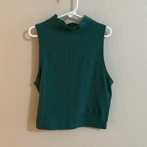 wild fable Sleeveless Mock Neck Crop Top - Emerald Green